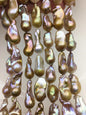 15.5'' AAA 11-14mm Natural Bronze Rainbow flame ball pearl,FL15-3A-7-10