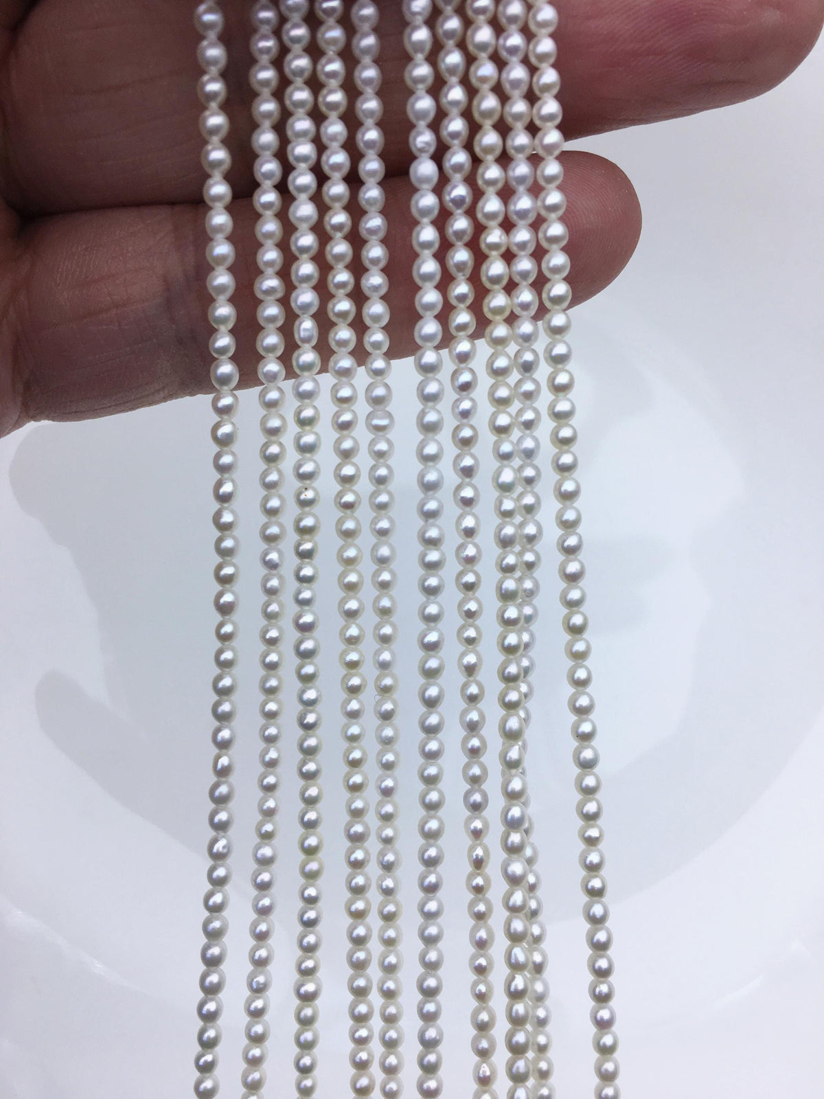 AAA 2.5-3mm white oval near round seed freshwater pearls,Valentine's Day gift,for pearl necklace,loose freshwater pearl,RP2-T6