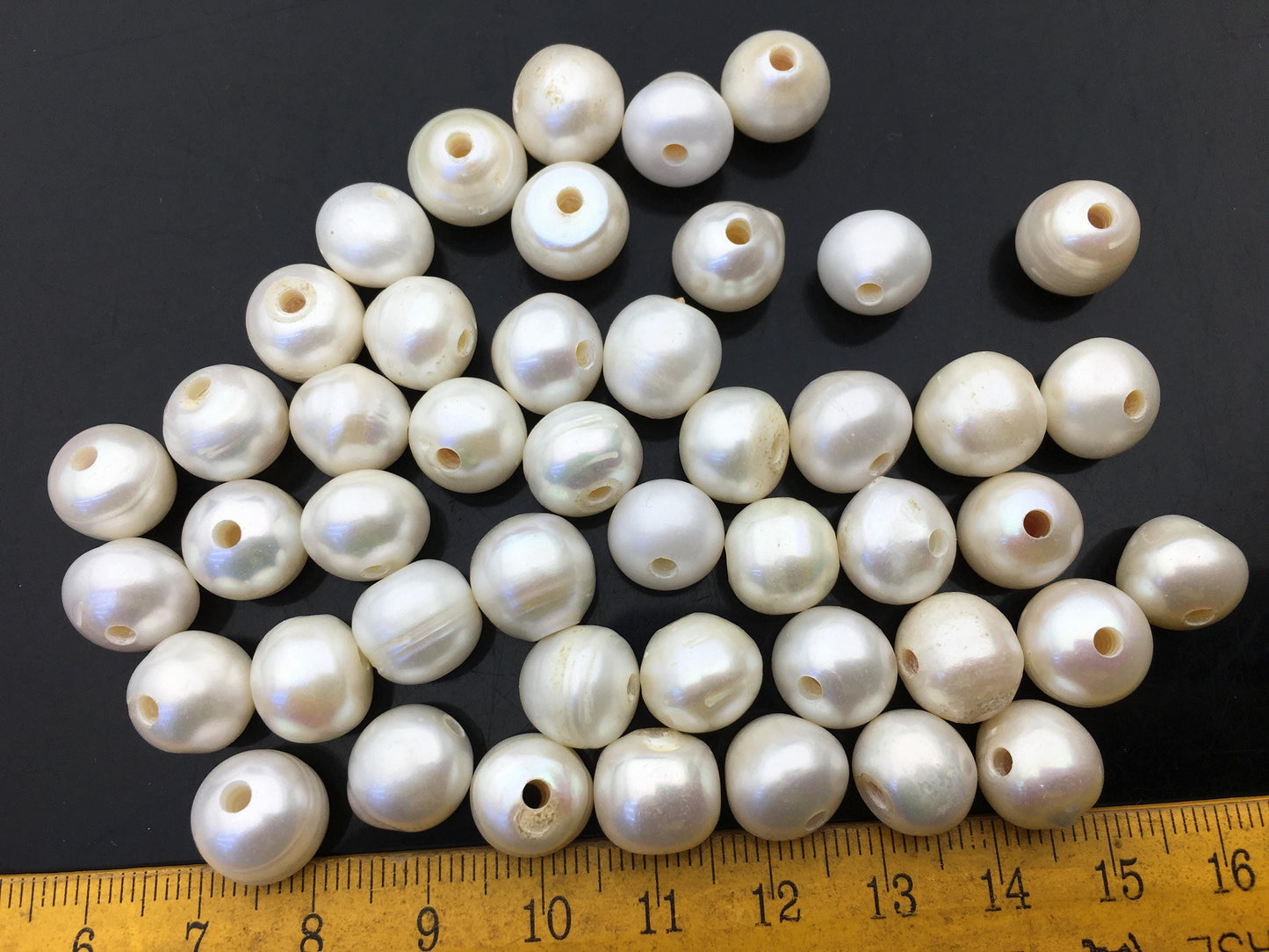 20pcs AA 10.4-11.4mm white Rondelle freshwater pearls,2.2mm large hole,SM11-2A-4