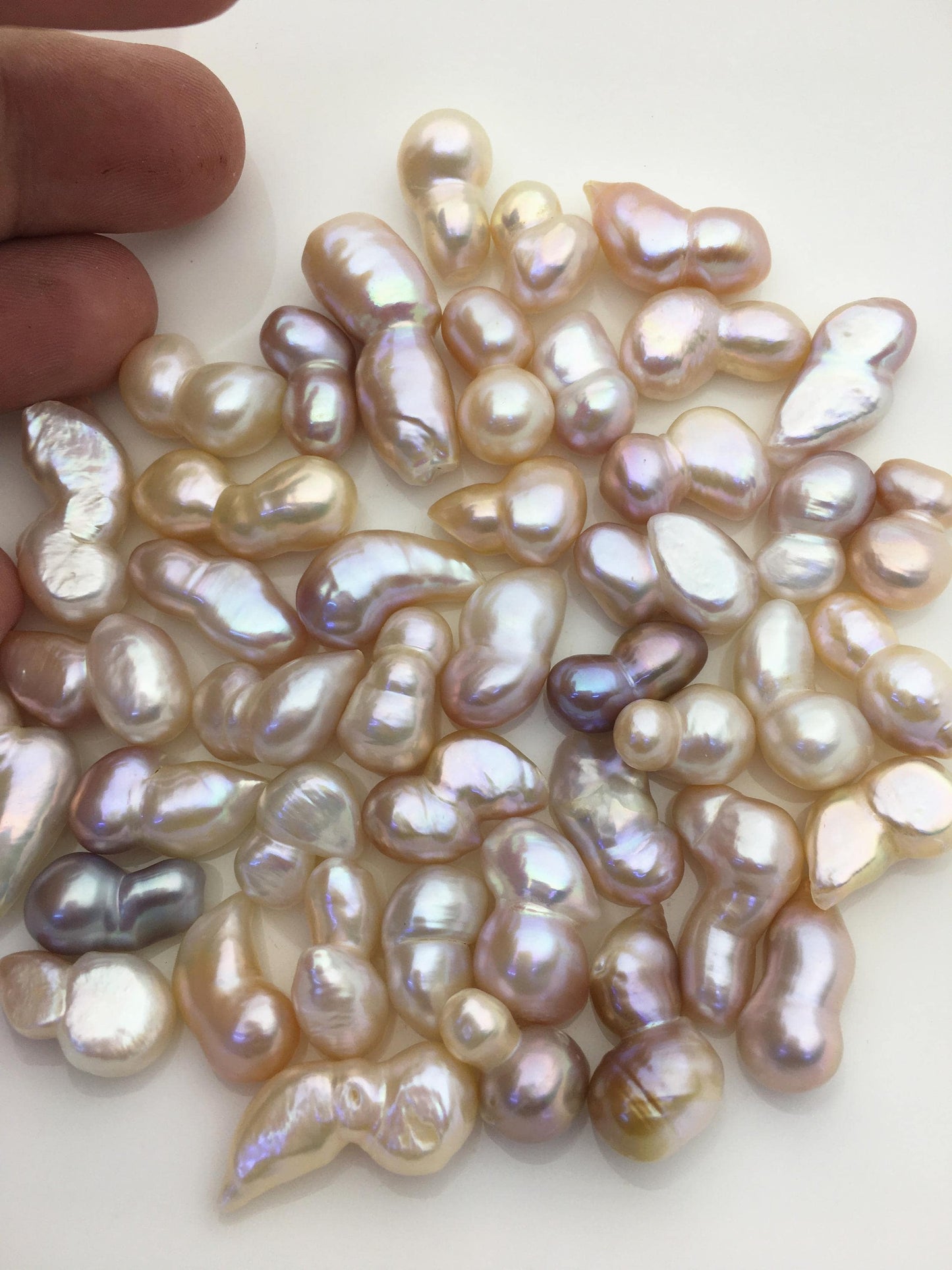 44pcs AAA 9-12mm natural color baroque freshwater pearls, no hole,ZS-T57