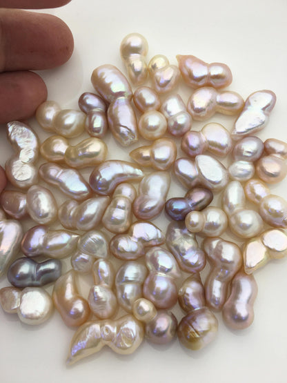 44pcs AAA 9-12mm natural color baroque freshwater pearls, no hole,ZS-T57
