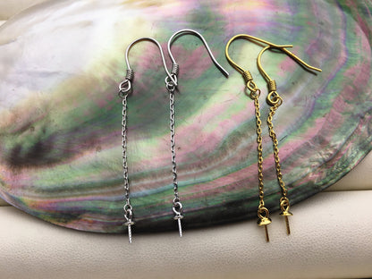 2 pairs Silver/Gold S925 Sterling Silver dangle hook,Sterling Silver, for dangle earrings,DIY,wholesale,ASL-ER-021