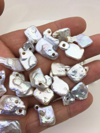 20pcs AA+ 11-13mm white baroque freshwater pearls,2.2mm top large big hole,ZS-103-13