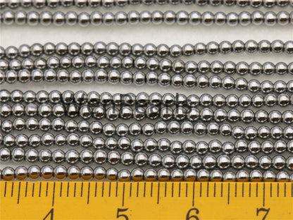 Hematite Gray,2mm Smooth Round,AAA,180 beads,15.5 inches,G50-R2-005