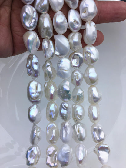 AA 11-13mm white Thick long keshi Freshwater Pearl,ZS-200-75
