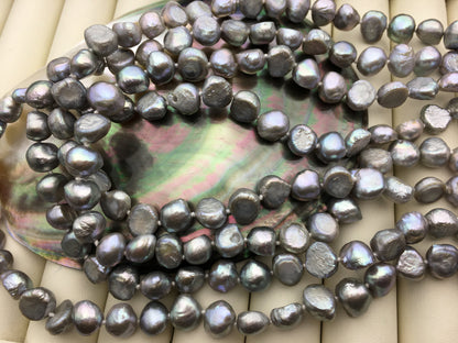 68 inches AA 9mm gray nugget pearl Necklace,NPN1-150