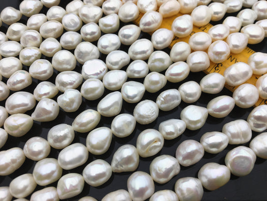 AA 9.2-10.2mm white nugget pearls,Loose Pearls Bulk Supplies,natural Cultured Pearl Beads, large hole,LM10-2A-2