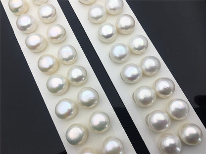 Rare!AAA 12.5-13mm High Luster Thick Skin button freshwater pearls,round button pearl pairs,pearl earring,pearl stud,BTN12-3A-3
