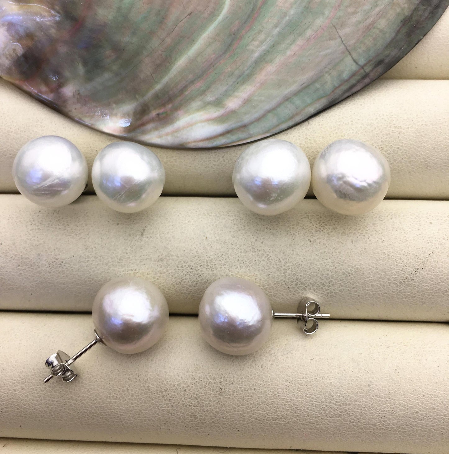 AA+ 11-13mm big white baroque edison pearl stud earrings,SE3-T9-23