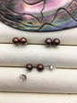 1 pair AAA 6-6.5mm rainbow Round Pearl Stud Earrings,Sterling Silver,Wedding,classic pearl studs,SE1-T52