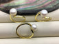 1pc AAA white Pearl Genuine Sterling silver ring,Silver Gold wedding rings for women,sterling silver 925 open ring jewellery,R1-007