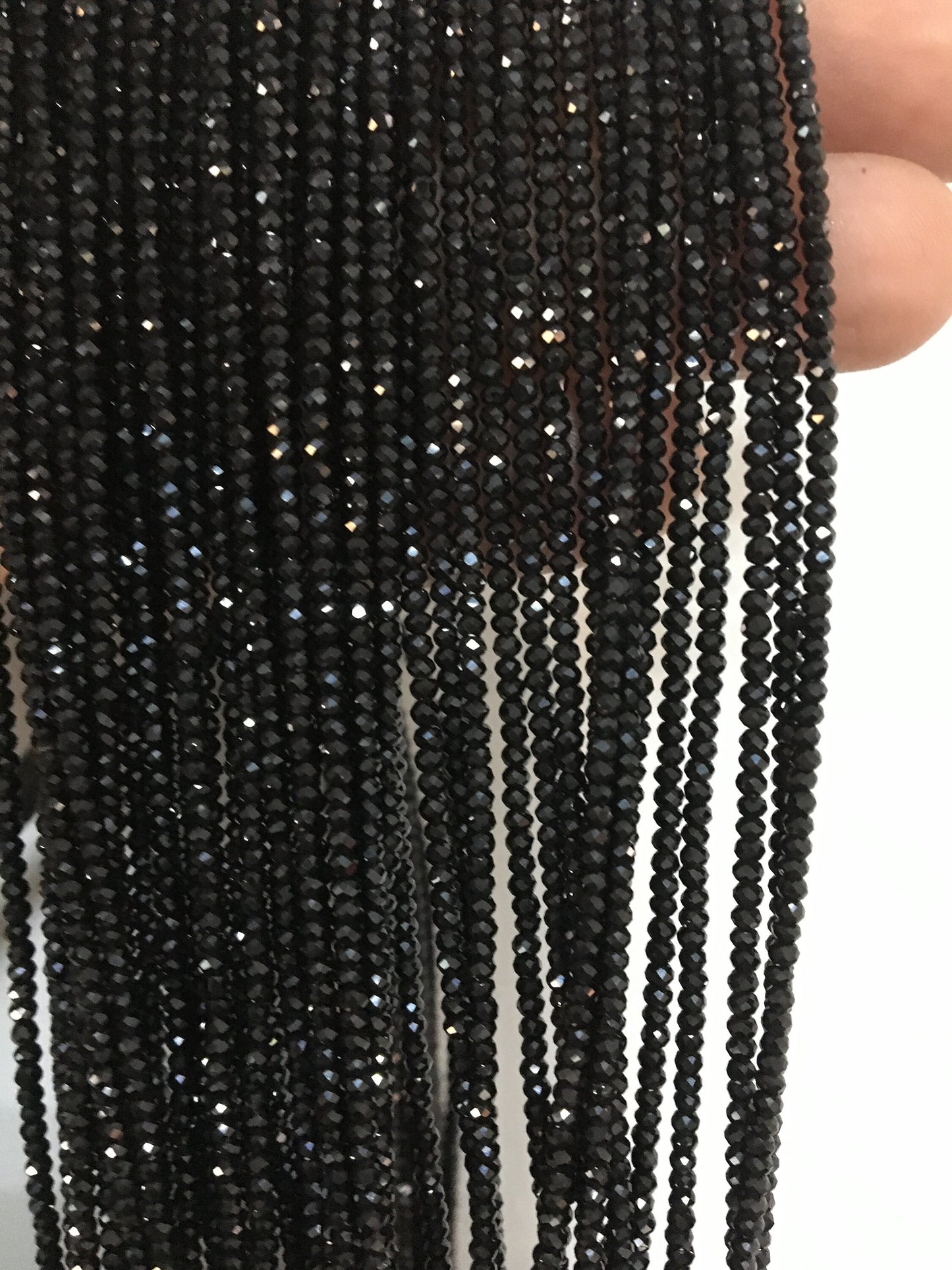 15.5'' AAA 2.3mmx1.5mm Black Spinel Faceted beads,Semi Precious stone,black spinel beads,SP-B21-001
