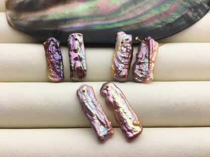 2 pairs AA+ 6-8mm Purple Biwa keshi pearls Pair,for make dangle earrings,ZS-127-36-14