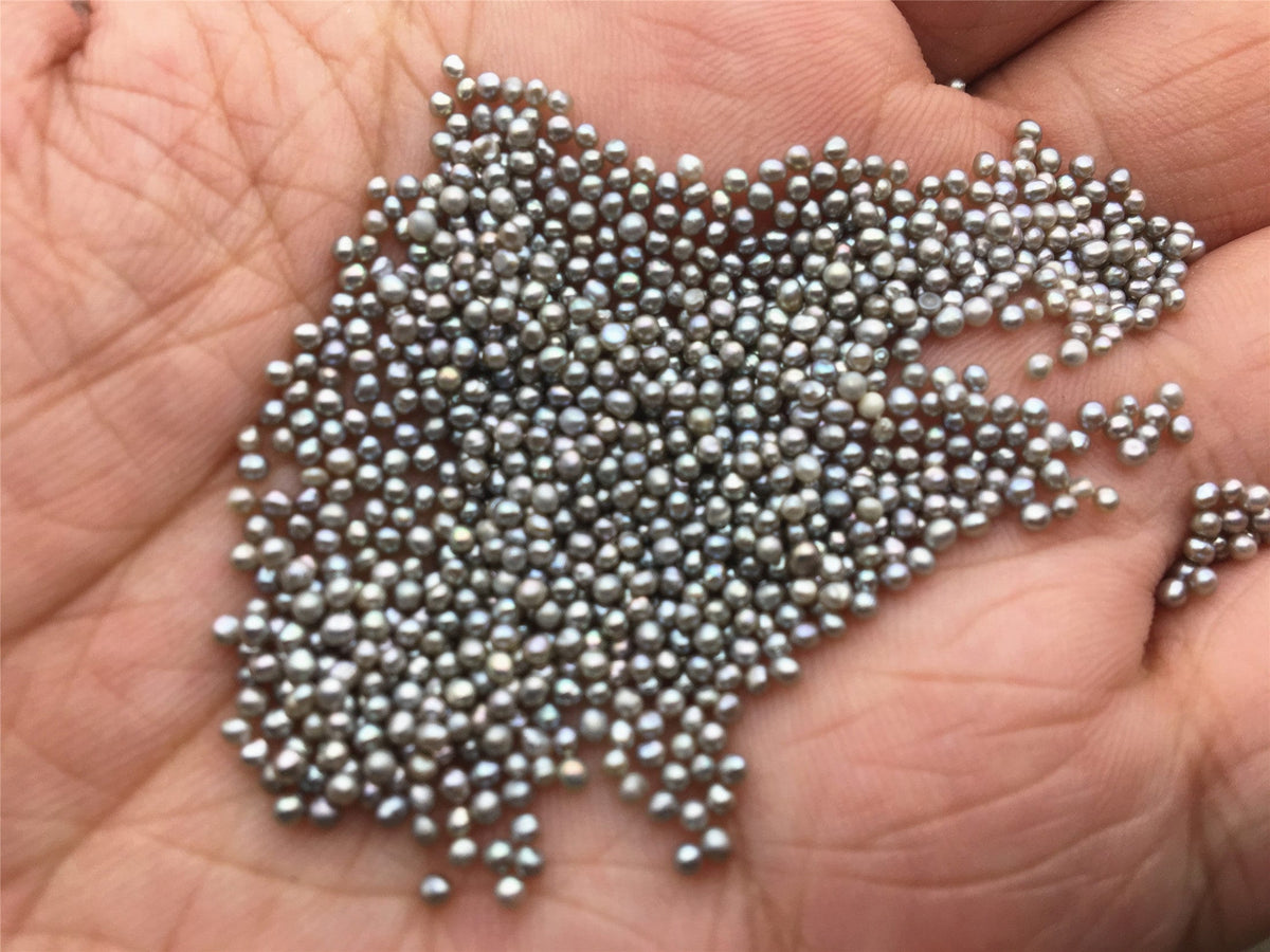 10pcs AAA 1.5-1.8mm gray near round freshwater seed pearls,no hole,Cultured pearl,diy pearl beads,birthday,RP1-3A-16-2