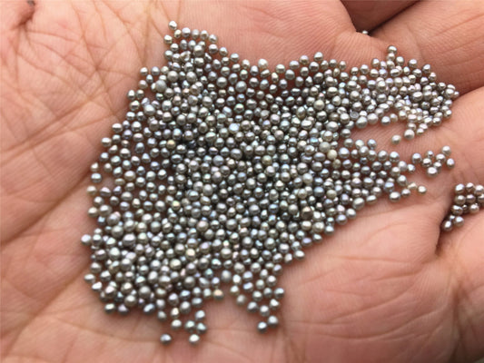 10pcs AAA 1.5-1.8mm gray near round freshwater seed pearls,no hole,Cultured pearl,diy pearl beads,birthday,RP1-3A-16-2