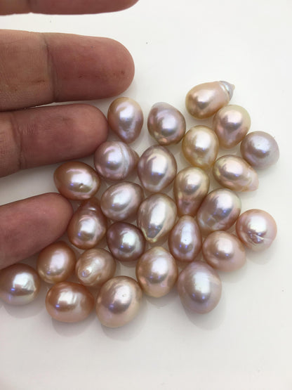 26pcs AAA/AA+ 10-12mm natural color drop Edison Freshwater Pearl,no hole,ED11-T1-7