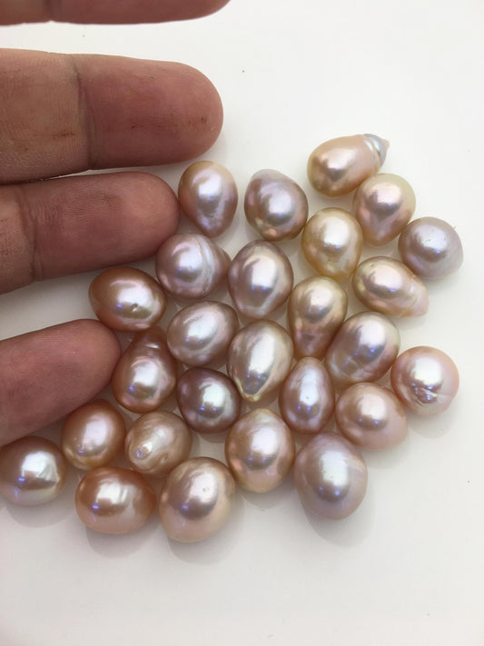 26pcs AAA/AA+ 10-12mm natural color drop Edison Freshwater Pearl,no hole,ED11-T1-7