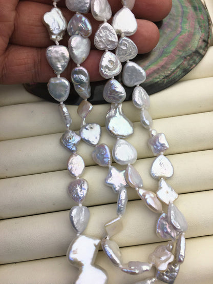 30‘’ 9-13mm AA+ white mix shape baroque freshwater pearl necklace,NPN1-T23