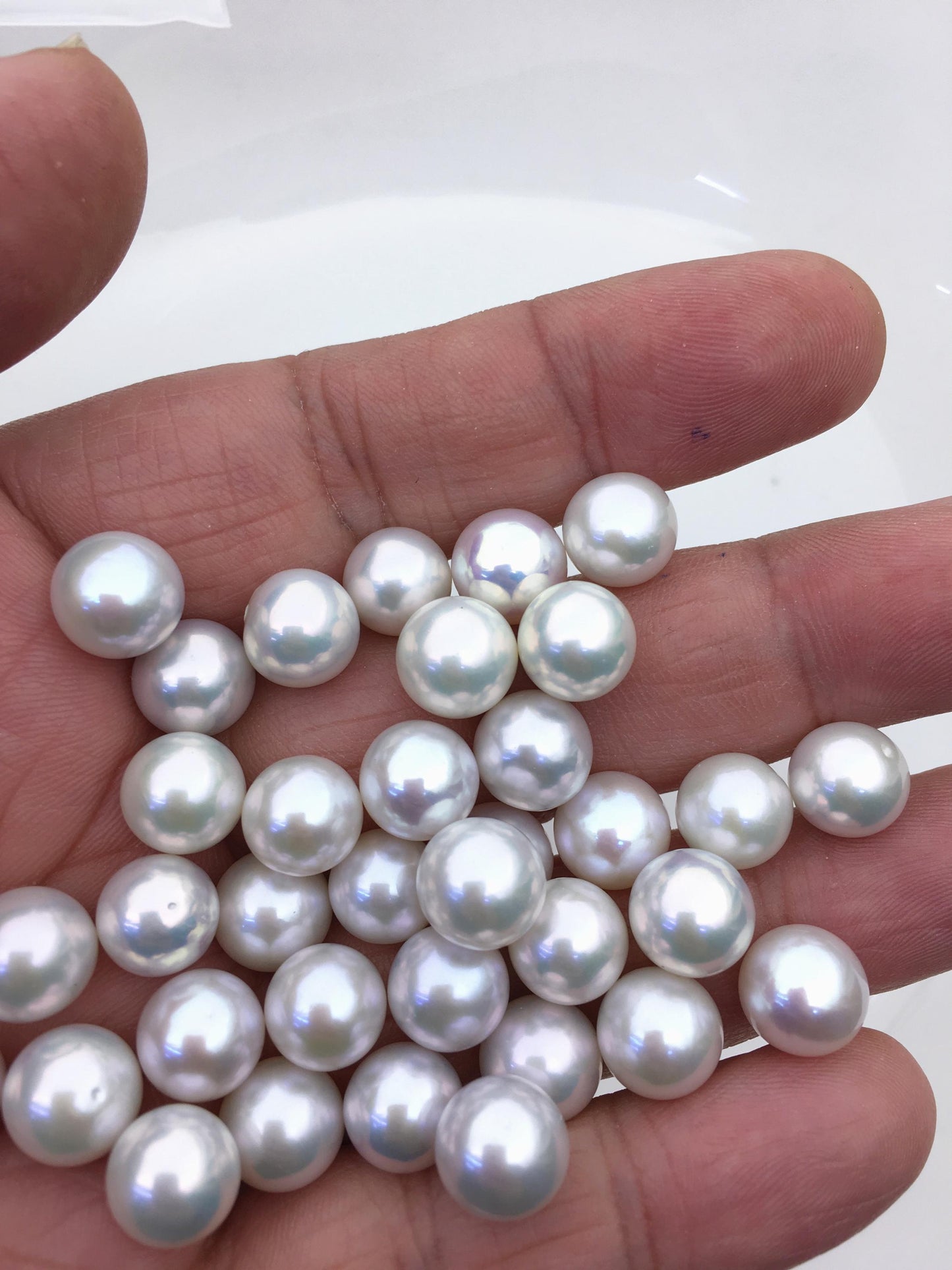15pcs AAA+ 9-10mm white round freshwater pearls,no hole,RP9-T4