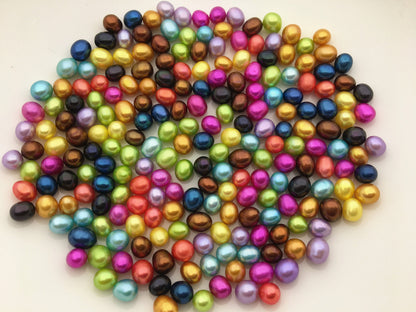 20pcs AAA 6.5-7.5mm*7.5-8.5mm misc color short oval pearl ,for wish pearl ,Bulk wholesale,LR7-3A-81