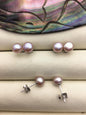 1 pair AAA 6-7mm purple Pearl Stud Earrings, pearl earrings,S925 Sterling Silver,Wedding,classic pearl studs,SE1-001
