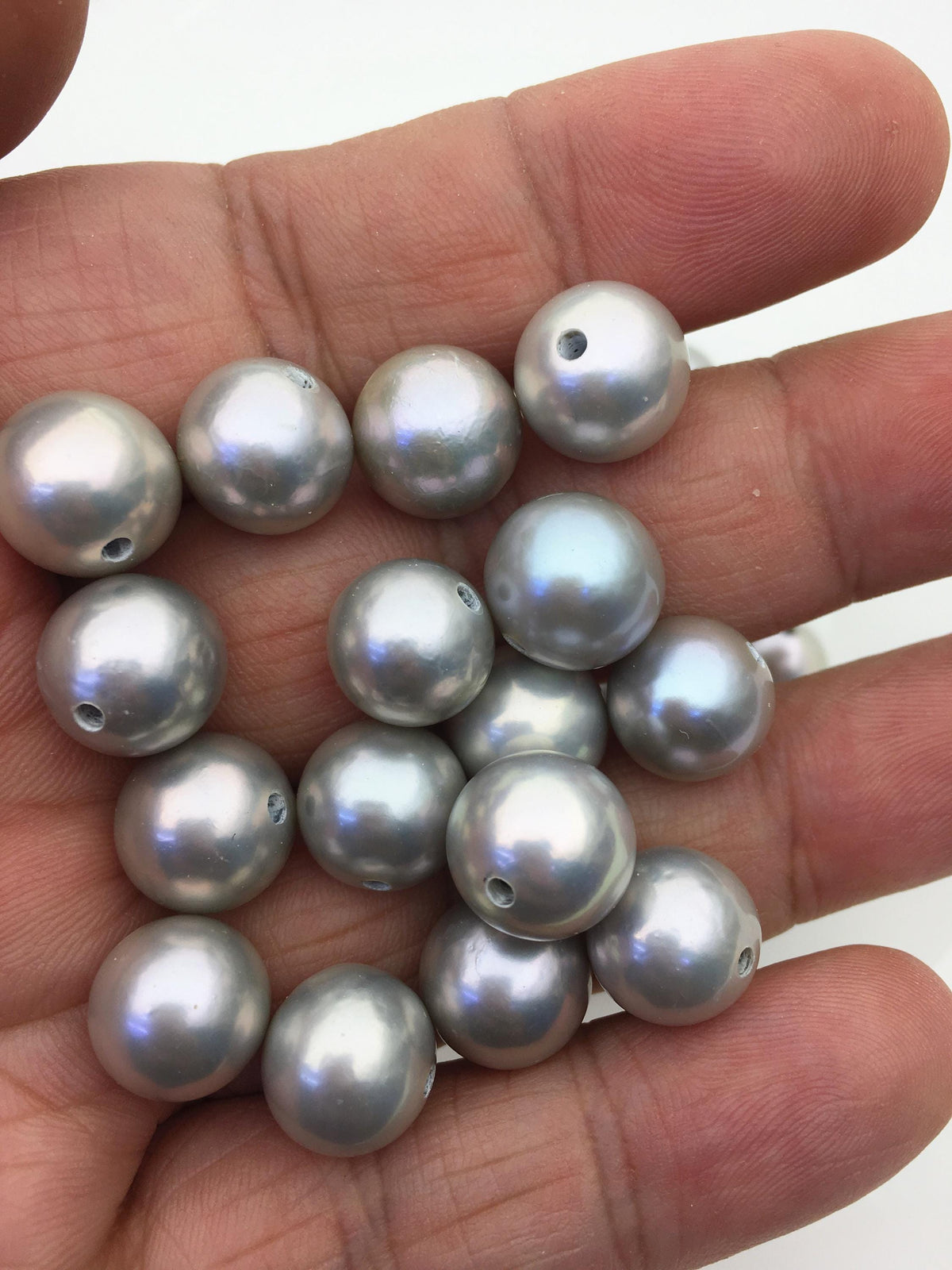 10pcs AA+ 11-12mm Gray Round/near round edison freshwater pearl,large hole,ED12-3A-1-1
