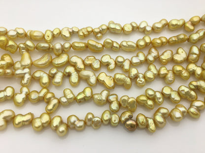 AA+ 6-7mm gold baroque Gourd freshwater pearls,DIY,high luster,ZS-114-8