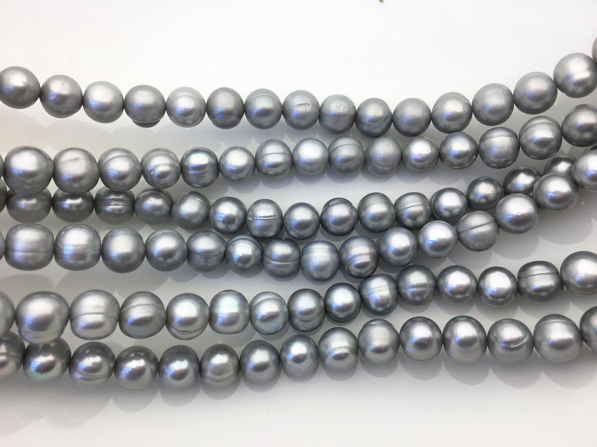 AA+ 8.3-9.2mm gray potato freshwater pearls,CR9-T3