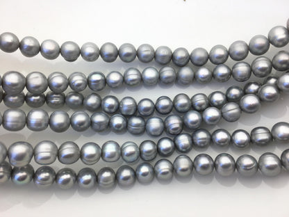AA+ 8.3-9.2mm gray potato freshwater pearls,CR9-T3