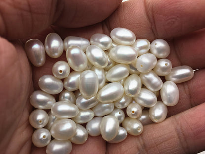 20pcs AAA 6.5-7.2x9.5-10.5mm LONG white Rice freshwater pearls,LR7-T1