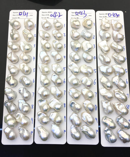 1 pair AAA 14-17x20-25mm White Flameball Pearl Pairs - 0.9mm top half hole - large Baroque freshwater pearl pairs,FL15-3A-8-36
