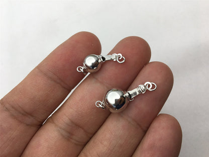 6/8/10mm Sterling Sliver Smooth Bead Safety Clasp,S925 sterling silver,Select Size,WHOLESALE,ASL-CL-004