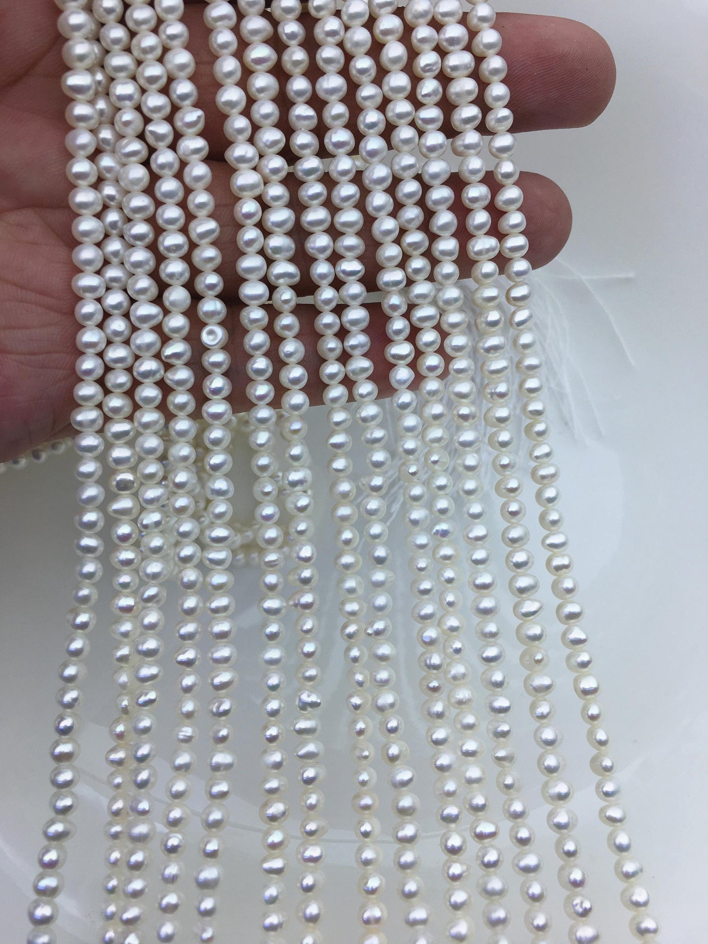 AA+ 3.5-4mm white potato pearls,seed freshwater pearl,small size pearl,for pearl necklace,CR3-2A-1