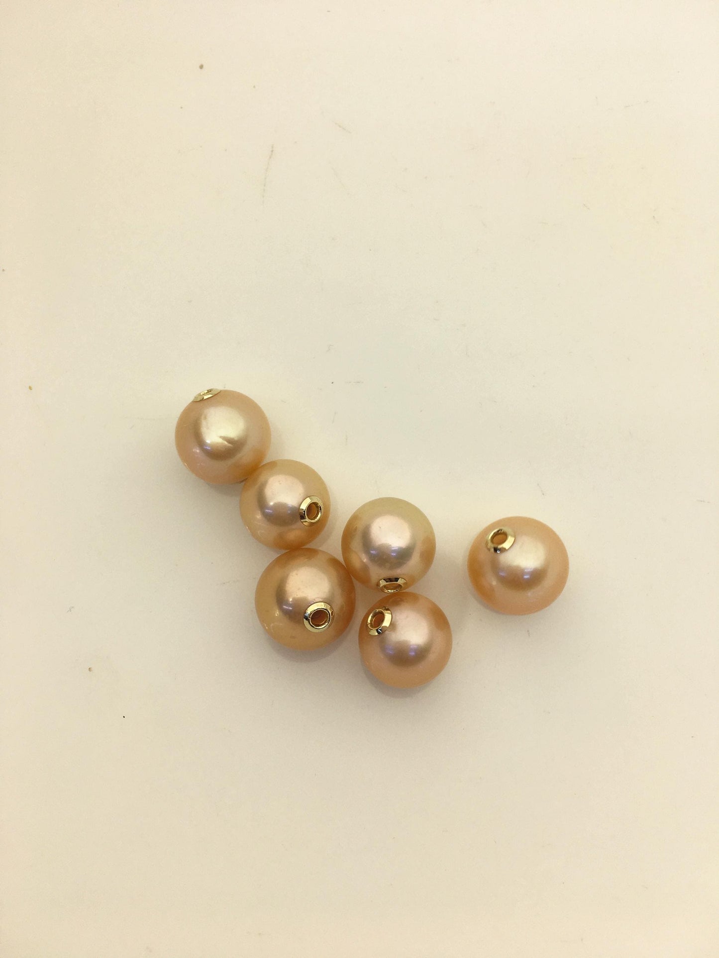 1pc AA+ 11-14mm 18k solid gold Orange Edison Round Pearl Pendant, natural color sea pearl, NC1-022