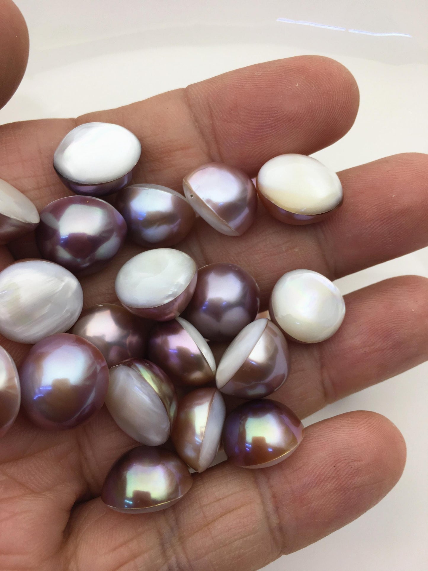 10pcs AAA 13-14mm Baroque Mabe Natural Purple Rainbow Freshwater Pearls,no hole,MB-T66