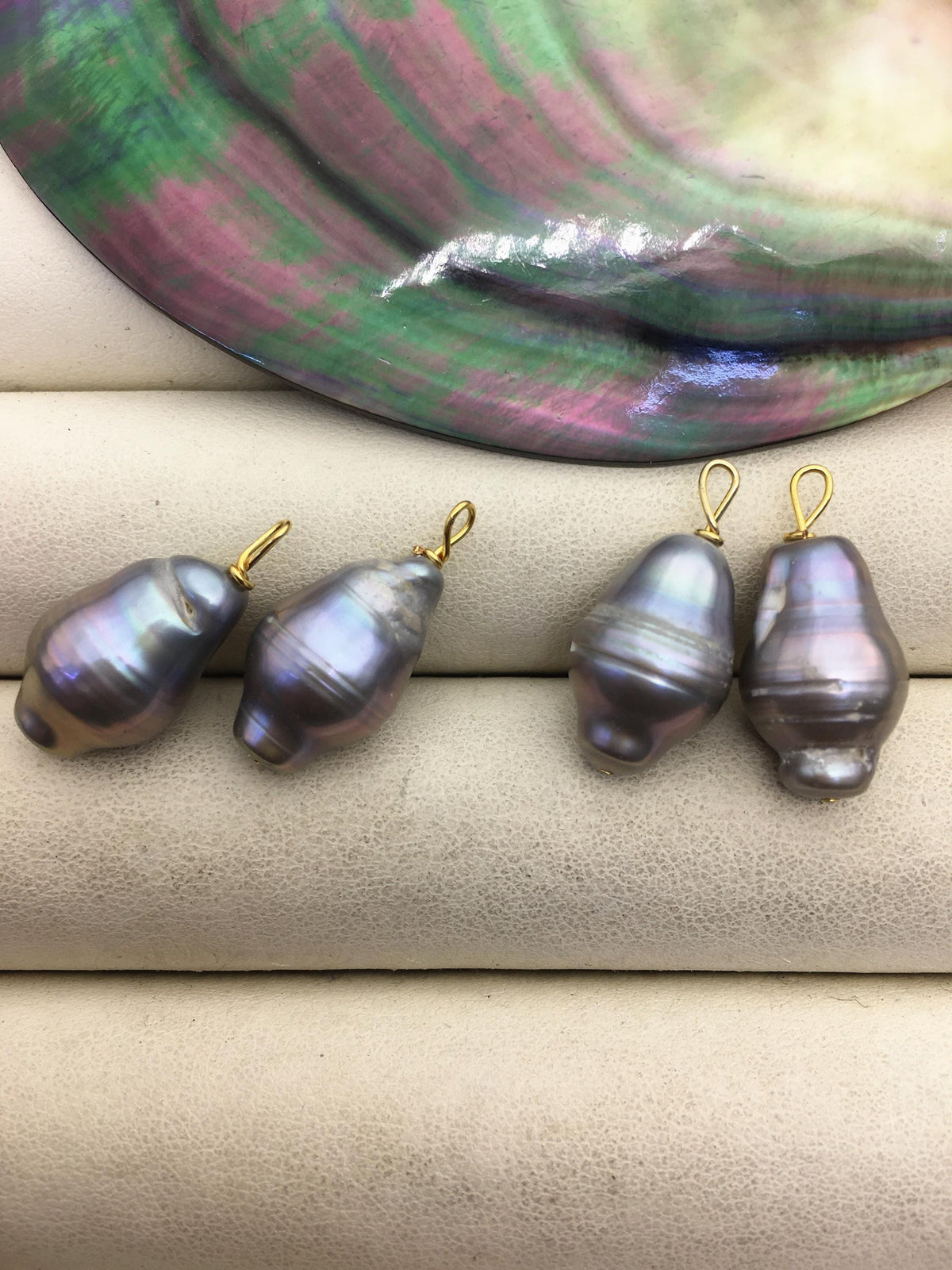 2 pairs gray 11mm big baroque freshwater pearl,SE3-T23