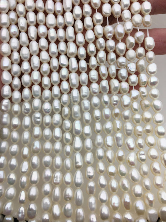 AAA 6-6.5mm white nugget freshwater pearls,3A baroque pearl,irregular nugget freshwater pearl strand,LM6-3A-4