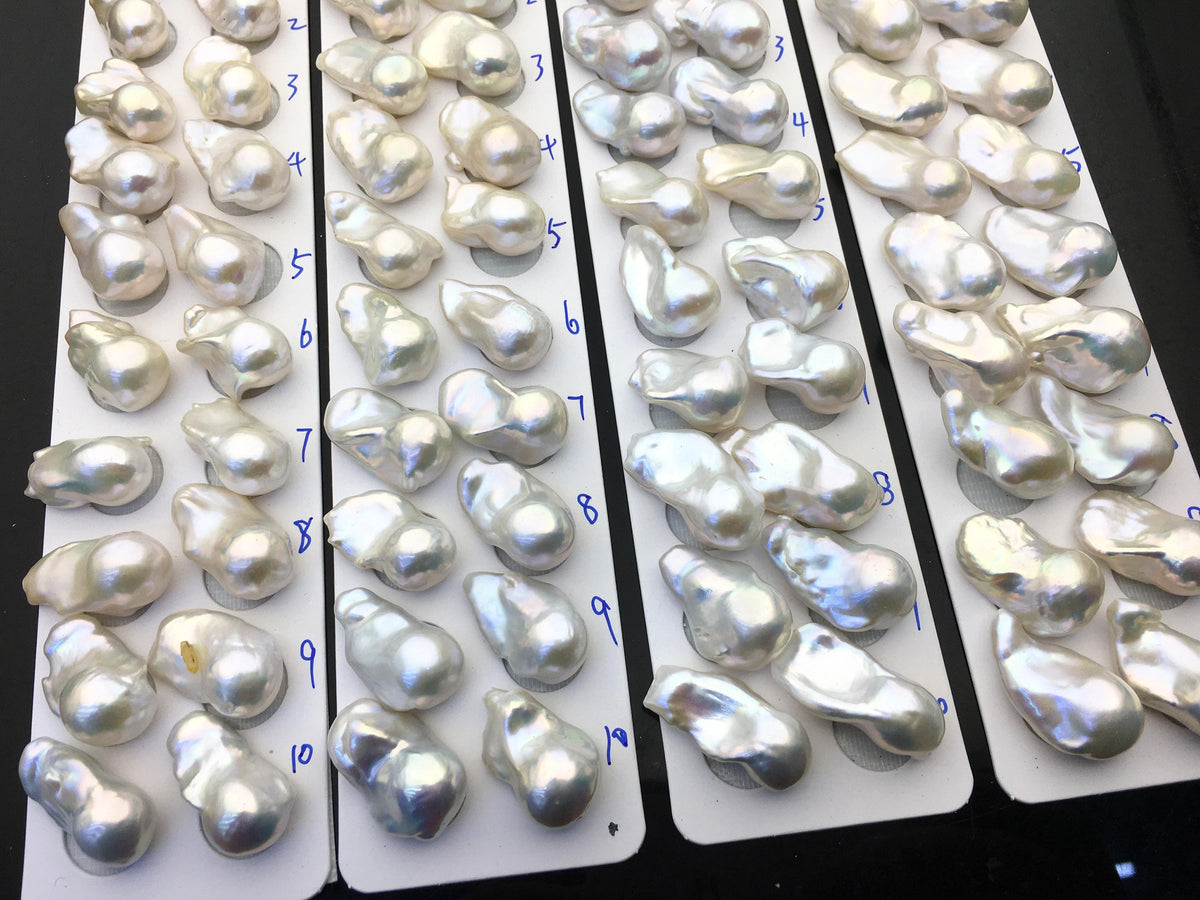 1 pair AAA 14-17x19-28mm White Flameball Pearl Pairs,0.9mm top half hole,Baroque Cultured Freshwater Pearl,flameball pearls,FL15-3A-8-40