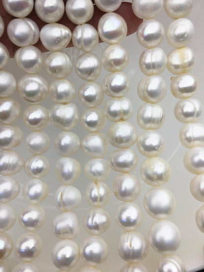 AA 11.3-12.3mm White Big Potato freshwater pearls,White freshwater pearl, pearl strand,big hole pearls, pearls for leather,CR12-2A-7