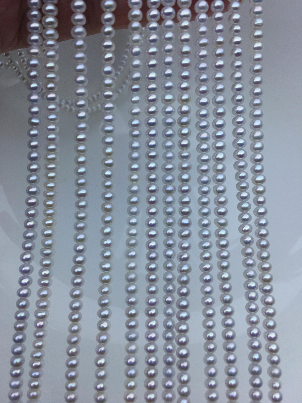 AAA 3.5-4mm tiny white button round freshwater pearls,nucleus pearl,Rondelle pearl Beads,SM3-T1