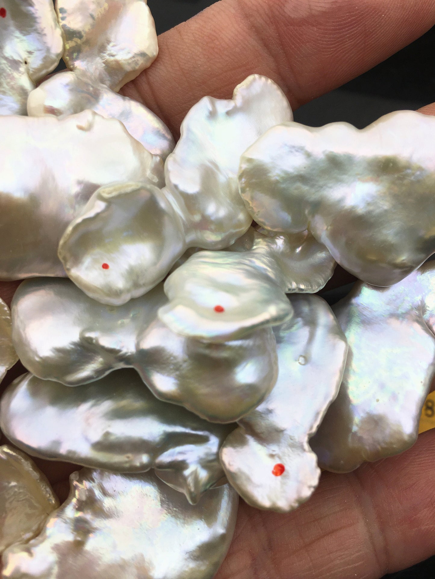 big white baroque pearl and leather necklace,valentine's day,Le1-068