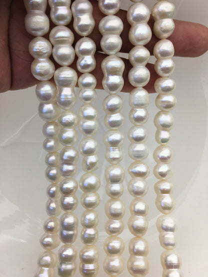 AA+ 8-10mm white Gourd baroque pearls, Baroque Gourd,DIY,high luster,ZS-114-9