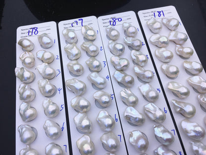 AAA 13-15x18-22mm White Flame ball Pearl Pairs - large Baroque freshwater pearl pairs,top half hole,FL15-3A-8-72