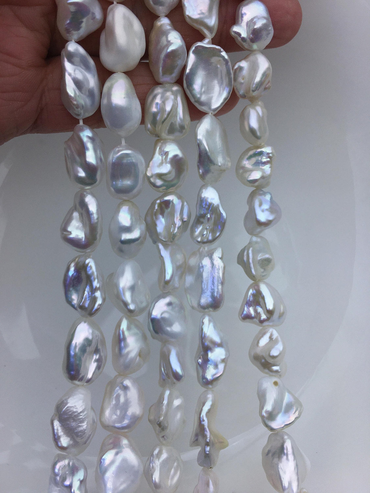 AA+ 10-14mm white thick Keshi Freshwater Pearls,keshi pearl strands,ZS-200-96