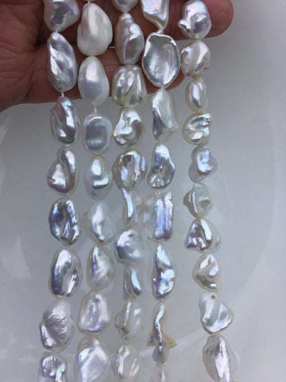 AA+ 10-14mm white thick Keshi Freshwater Pearls,keshi pearl strands,ZS-200-96
