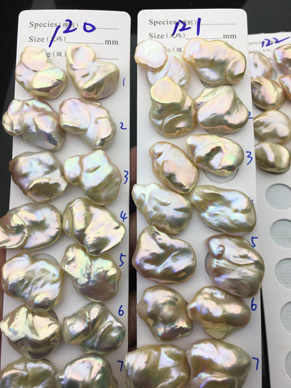 1 pair AAA 16-22x21-30mm Natural Rainbow Baroque Pearl Pairs,Baroque Cultured Freshwater Pearl,no hole,FL15-3A-9-20