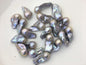10pcs AAA/AA+ 13-17mm gray baroque Flame ball Pearl - 0.9mm top half hole,FL15-T4-8