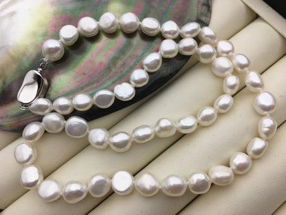 17'' AAA 7.3-8.4mm white freshwater pearl Necklace,Wedding Necklace, Love, Mothers Day,Happiness,NPN1-048