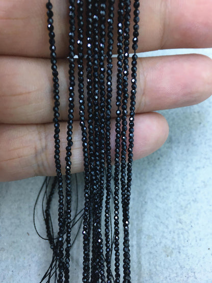 15'' AAA 1.6*1.6mm High Luster Black Spinel Rondelle Faceted,Semi Precious stone,SP-R1-001