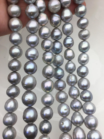 AA 11-13mm big gray baroque drop Edison Freshwater Pearl,ED12-2A-5-76